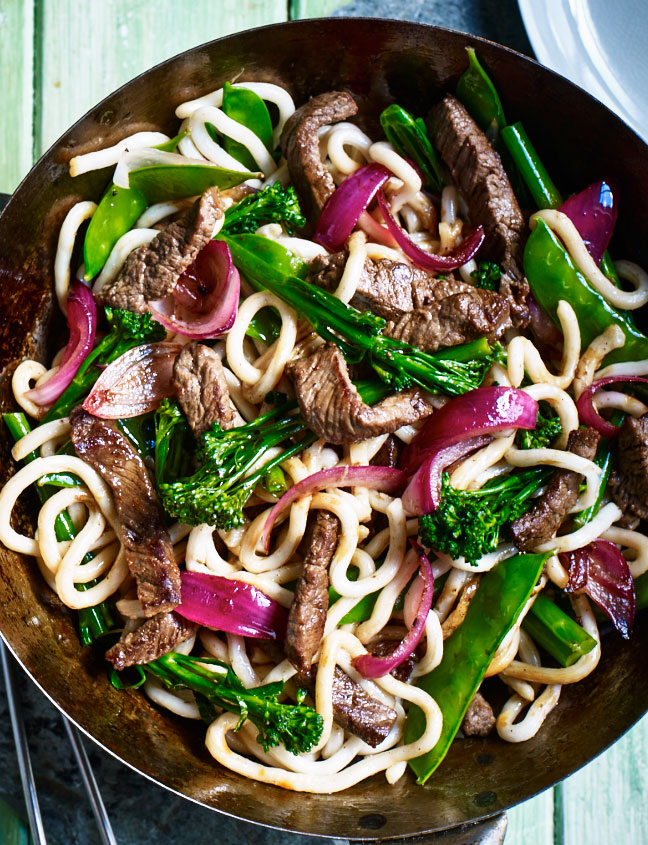Beef and Udon Noodle Stir-Fry